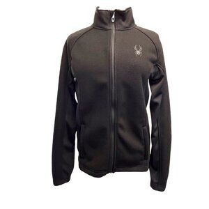 Spyder Stellar Men's Full Zip Sweater Black Size SMALL Textured Fabric